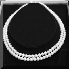 J04. Double strand pearls with 10K gold clasp. India. 18” - $135